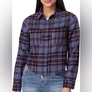 Wallflower Cropped Plaid Flannel